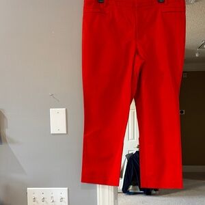 Calvin Klein Red Cropped Pants